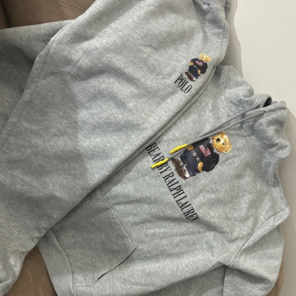 Polo by Ralph Lauren Gray Hoodie and Sweatpants Set